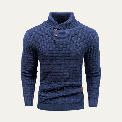Men's Chunky Knit Button Sweater - Fashinoza