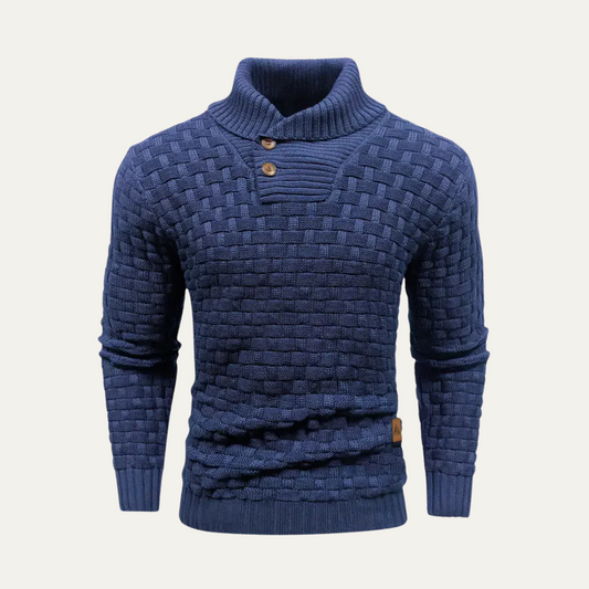 Men's Chunky Knit Button Sweater - Fashinoza