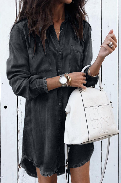 Women's Long Sleeve Casual Shirt Dress