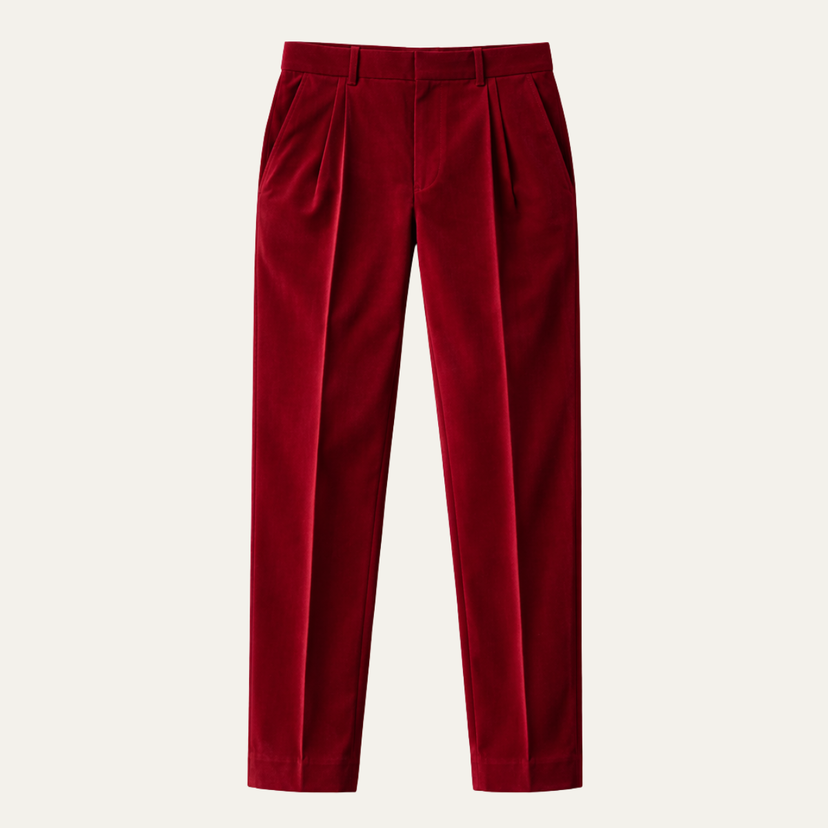 Men's Velvet Straight Fit Pants Solid Color - Fashinoza