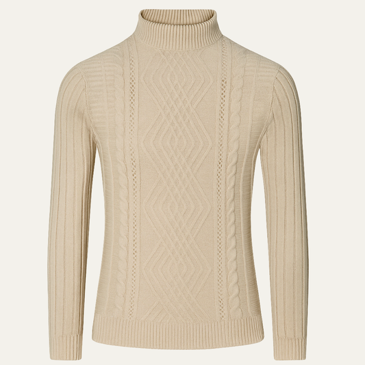 Men's Slim Fit Mock Neck Knit Sweater Ribbed Pullover - Fashinoza