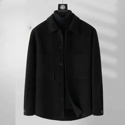 Men's Wool Jacket Thick Warm Lapel Button Classic