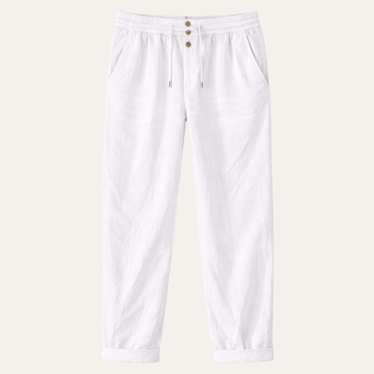 Men's Lightweight Linen Summer Pants Green - Fashinoza