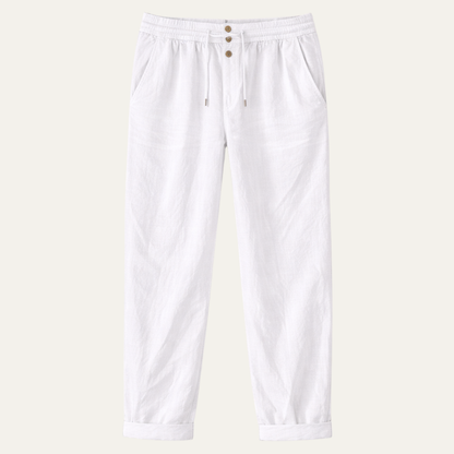 Men's Lightweight Linen Summer Pants Green - Fashinoza