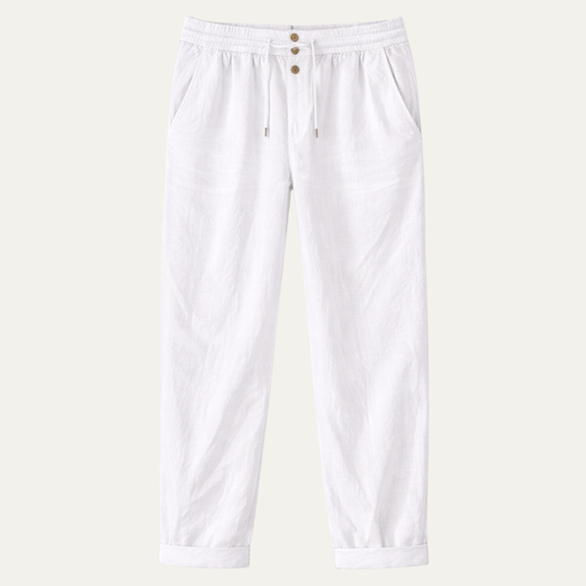 Men's Lightweight Linen Summer Pants Green - Fashinoza