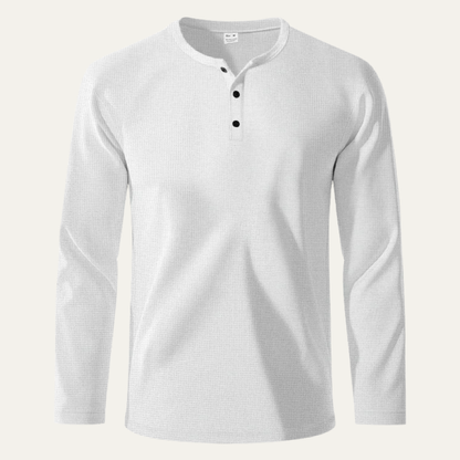 Men's Thermal Waffle Henley Shirt - Fashinoza