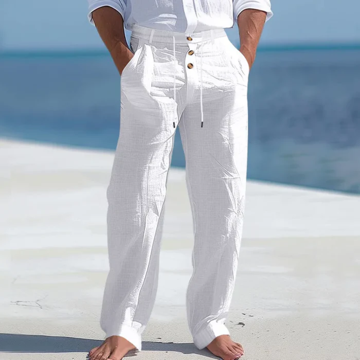 Men's Lightweight Linen Summer Pants Green