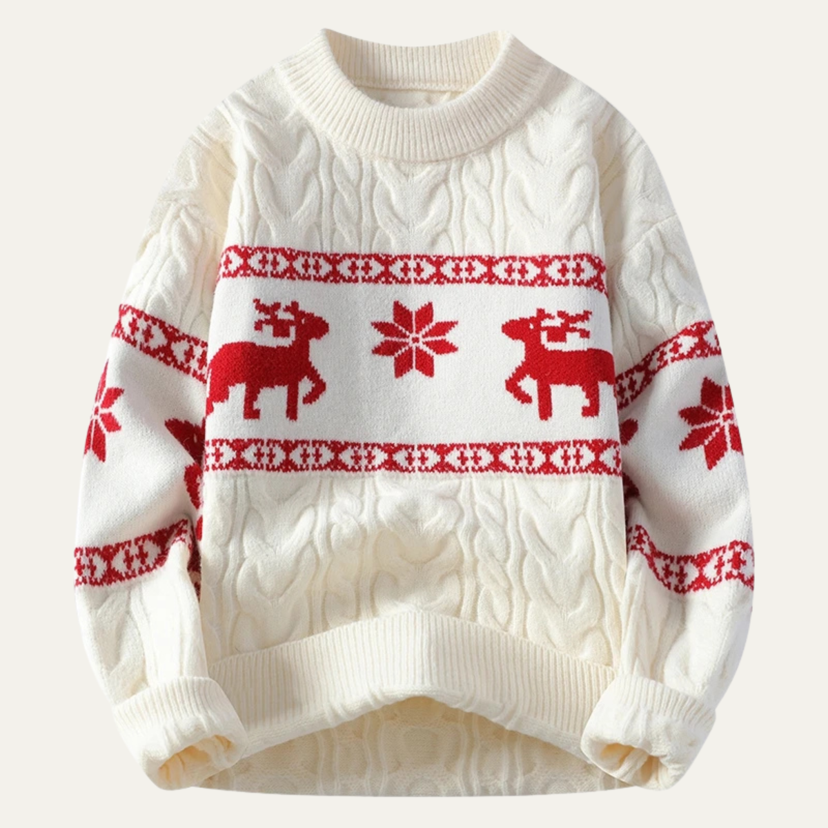 Vicenza Men's Knitted Christmas Sweater White - Fashinoza