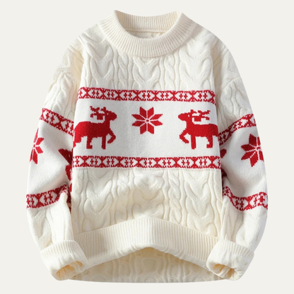Vicenza Men's Knitted Christmas Sweater White - Fashinoza