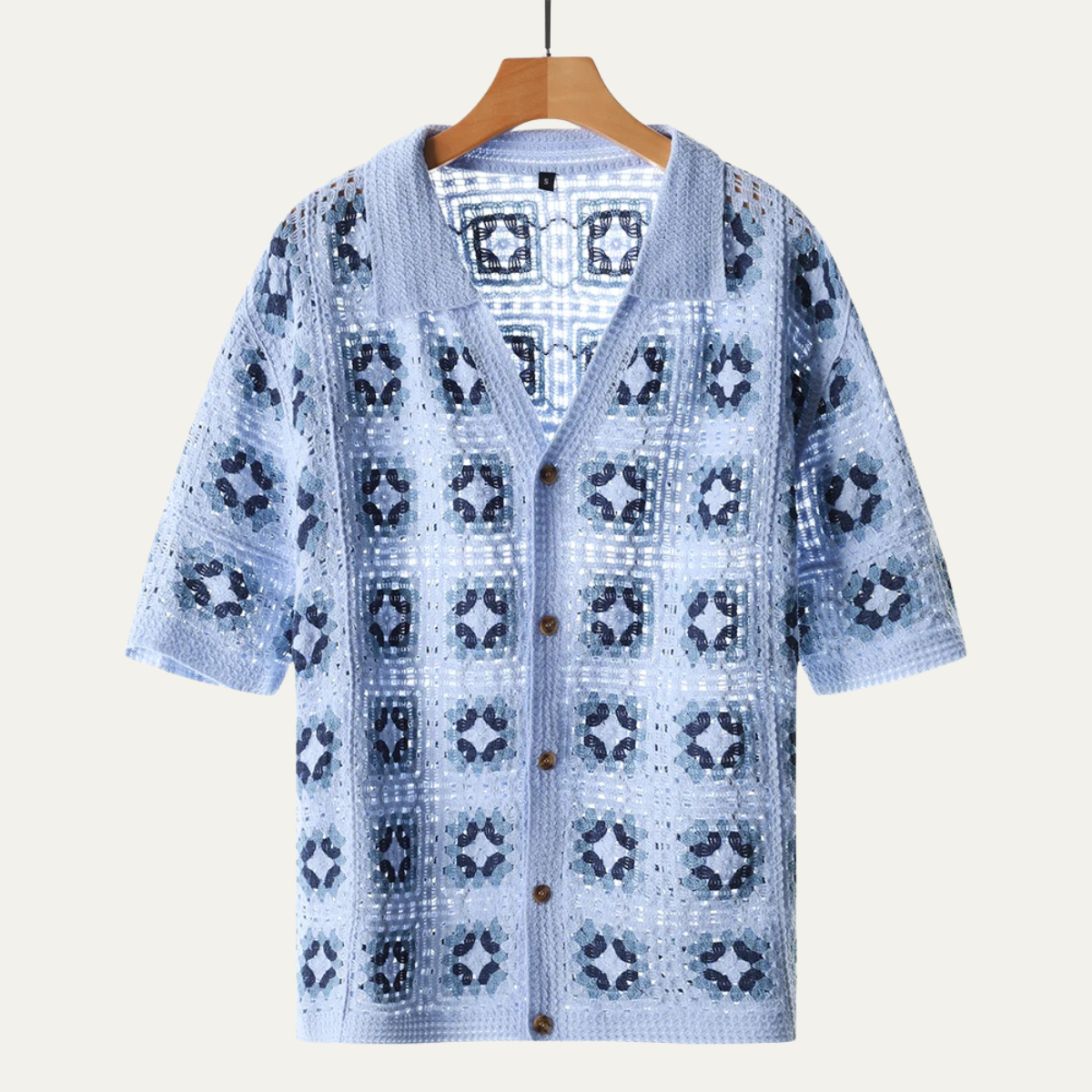 Men's Knitted Mesh Cardigan Shirt