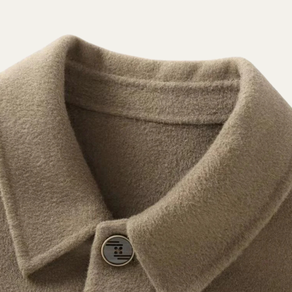 Men's Wool Jacket Thick Warm Lapel Button Classic
