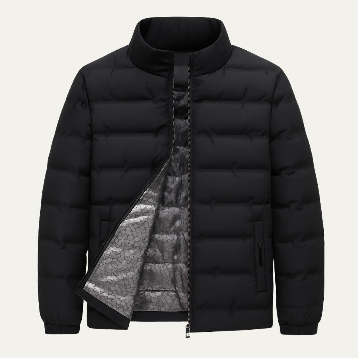 Windmere Men's Heated Down Jacket Thermal Black - Fashinoza