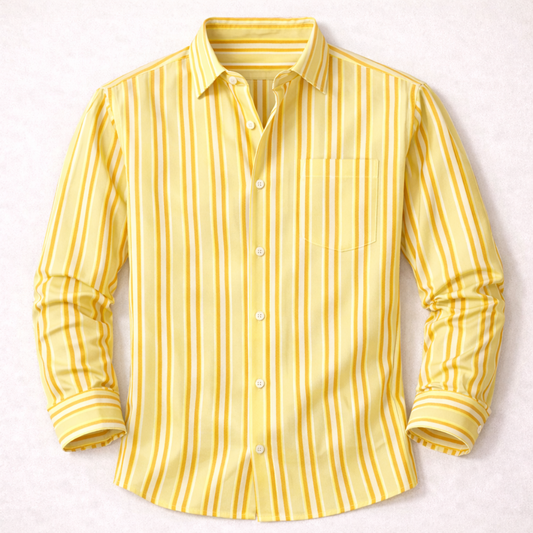 Men's Slim Fit Striped Dress Shirt - Fashinoza