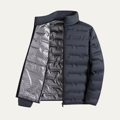 Men's Heated Ski Jacket Down Insulated Thermal Gray