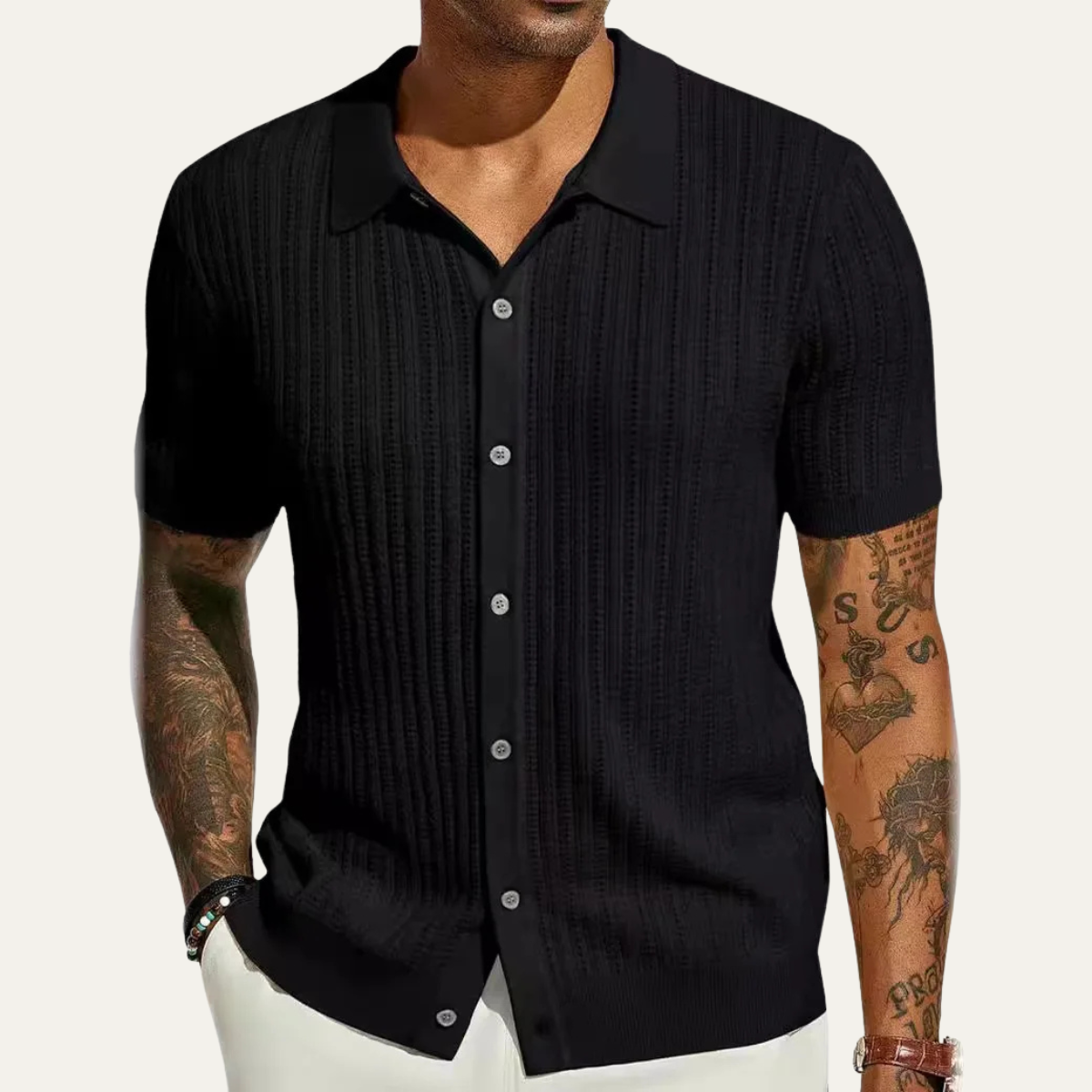 Men's Casual Knit Polo Shirt