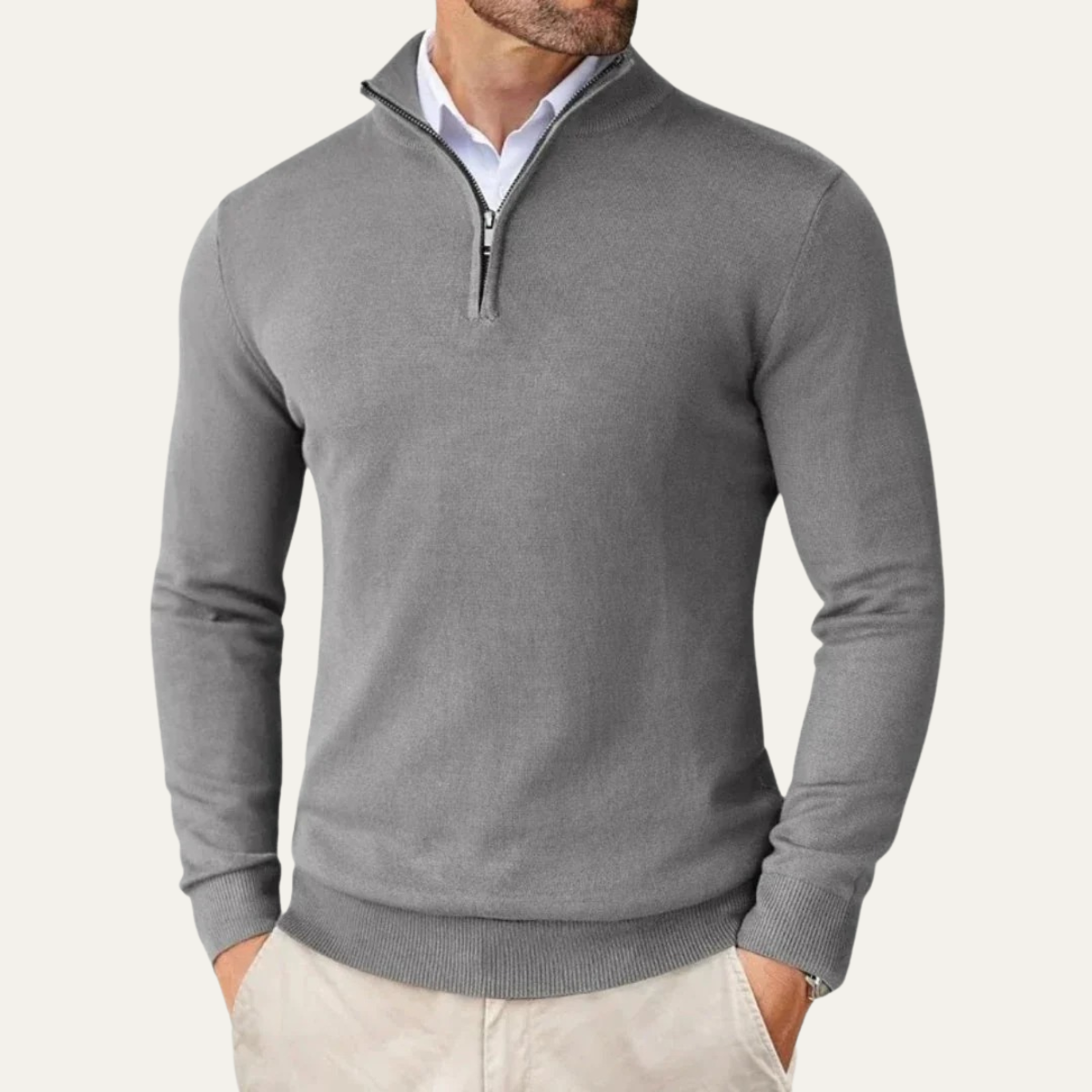 Men's Half Zip Knit Sweater Casual