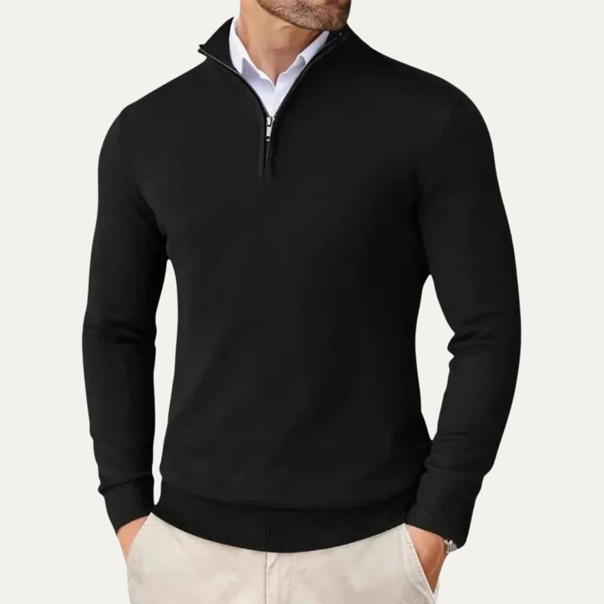 Men's Half Zip Knit Sweater Casual