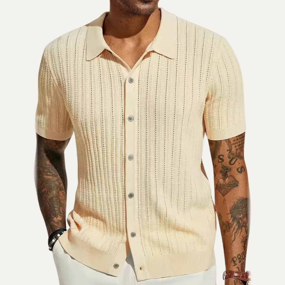 Men's Casual Knit Polo Shirt
