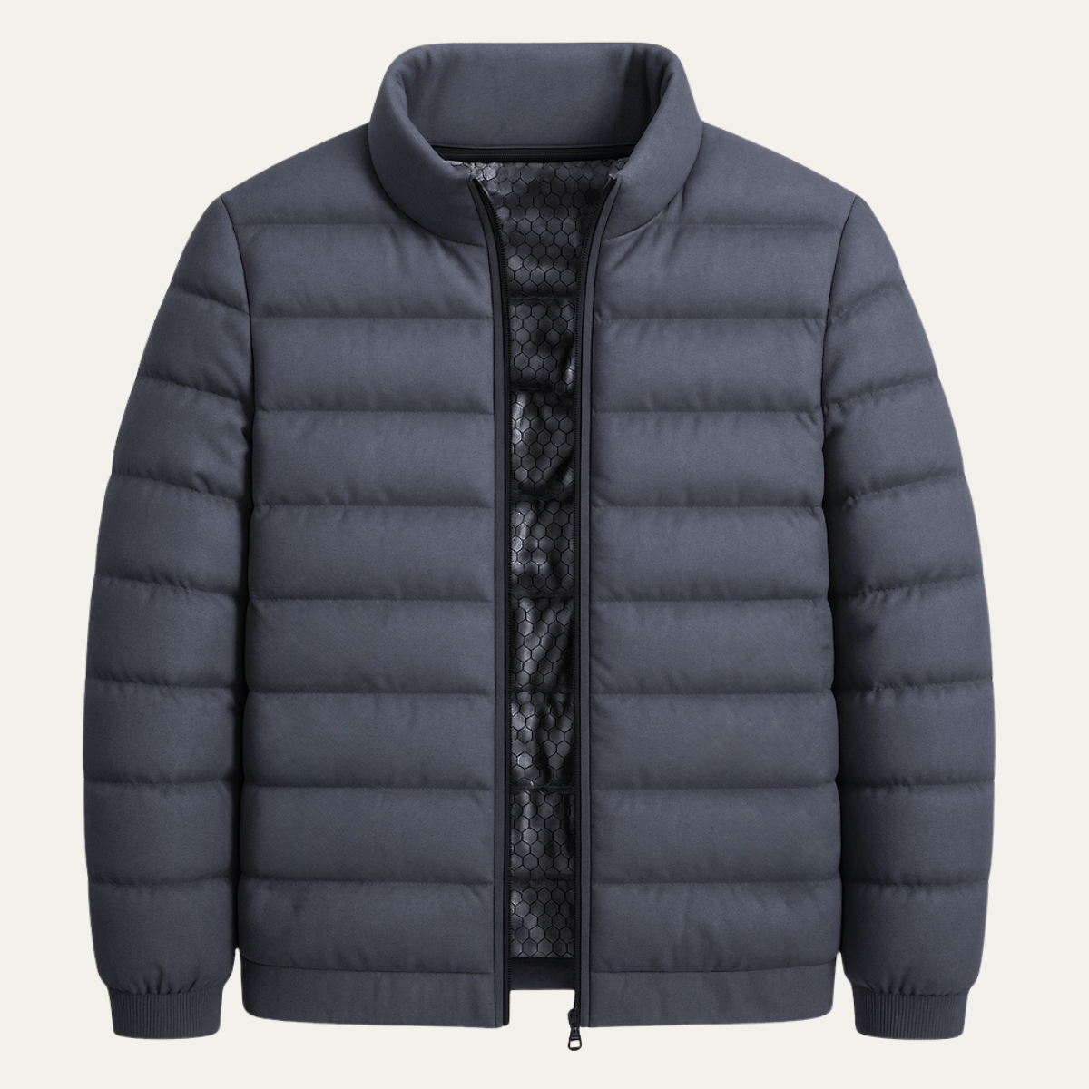 Men's Heated Ski Jacket Down Insulated Thermal Gray - Fashinoza