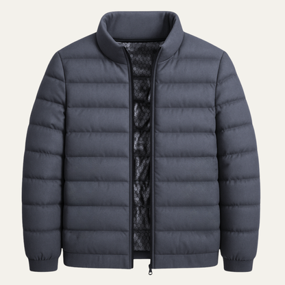 Men's Heated Ski Jacket Down Insulated Thermal Gray - Fashinoza