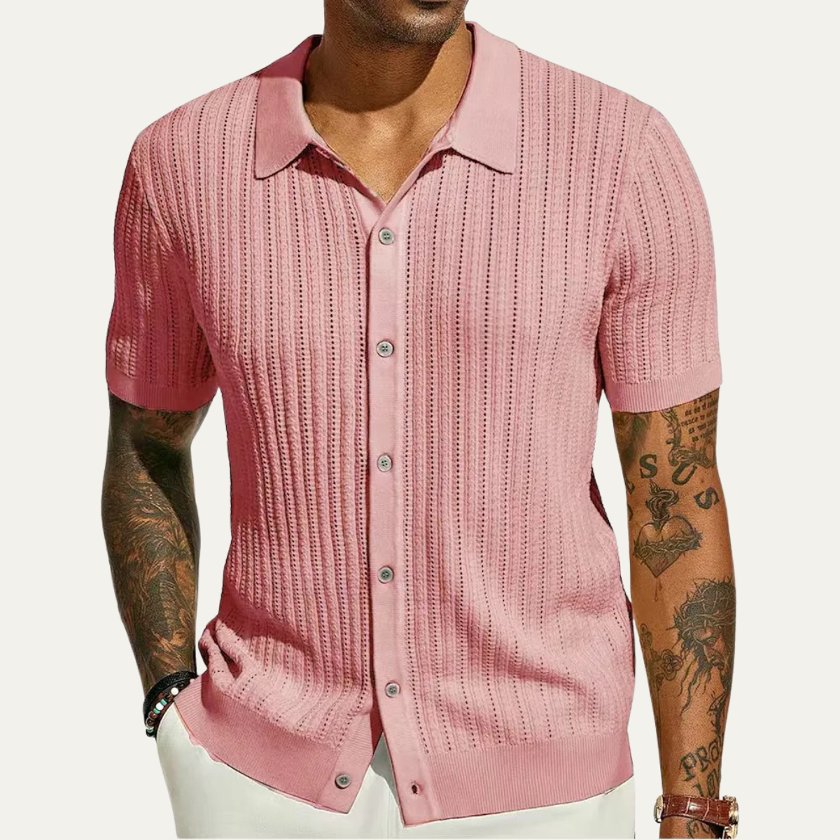 Men's Casual Knit Polo Shirt