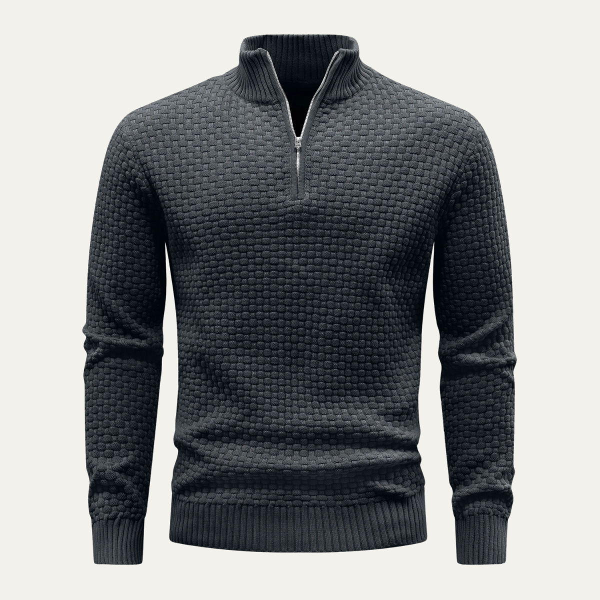 Men's Quarter Zip Knit Sweater