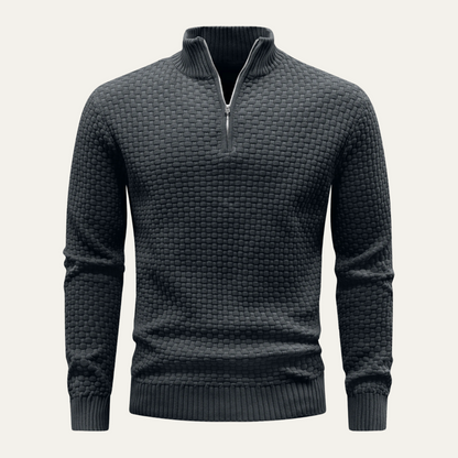 Men's Quarter Zip Knit Sweater