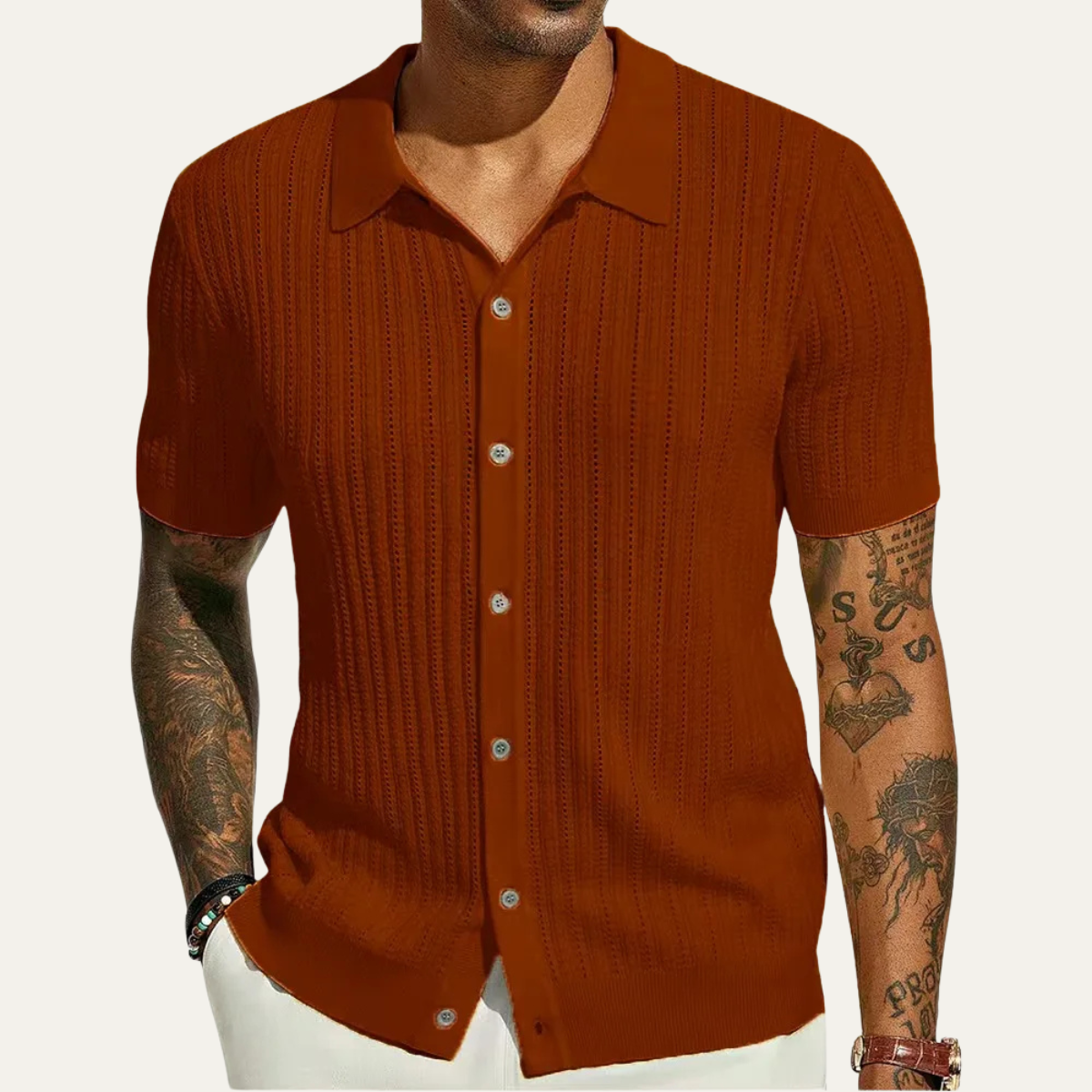 Men's Casual Knit Polo Shirt