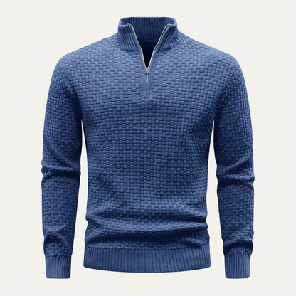 Men's Quarter Zip Knit Sweater