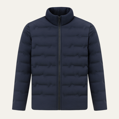 Men's Heated Down Ski Jacket Thermal Lining Navy Blue - Fashinoza