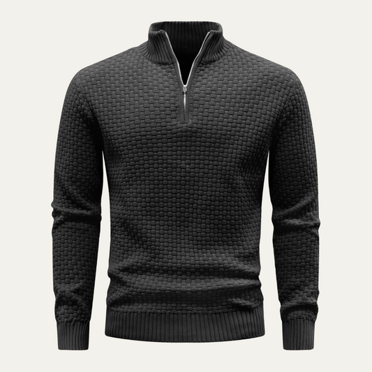 Men's Quarter Zip Knit Sweater - Fashinoza