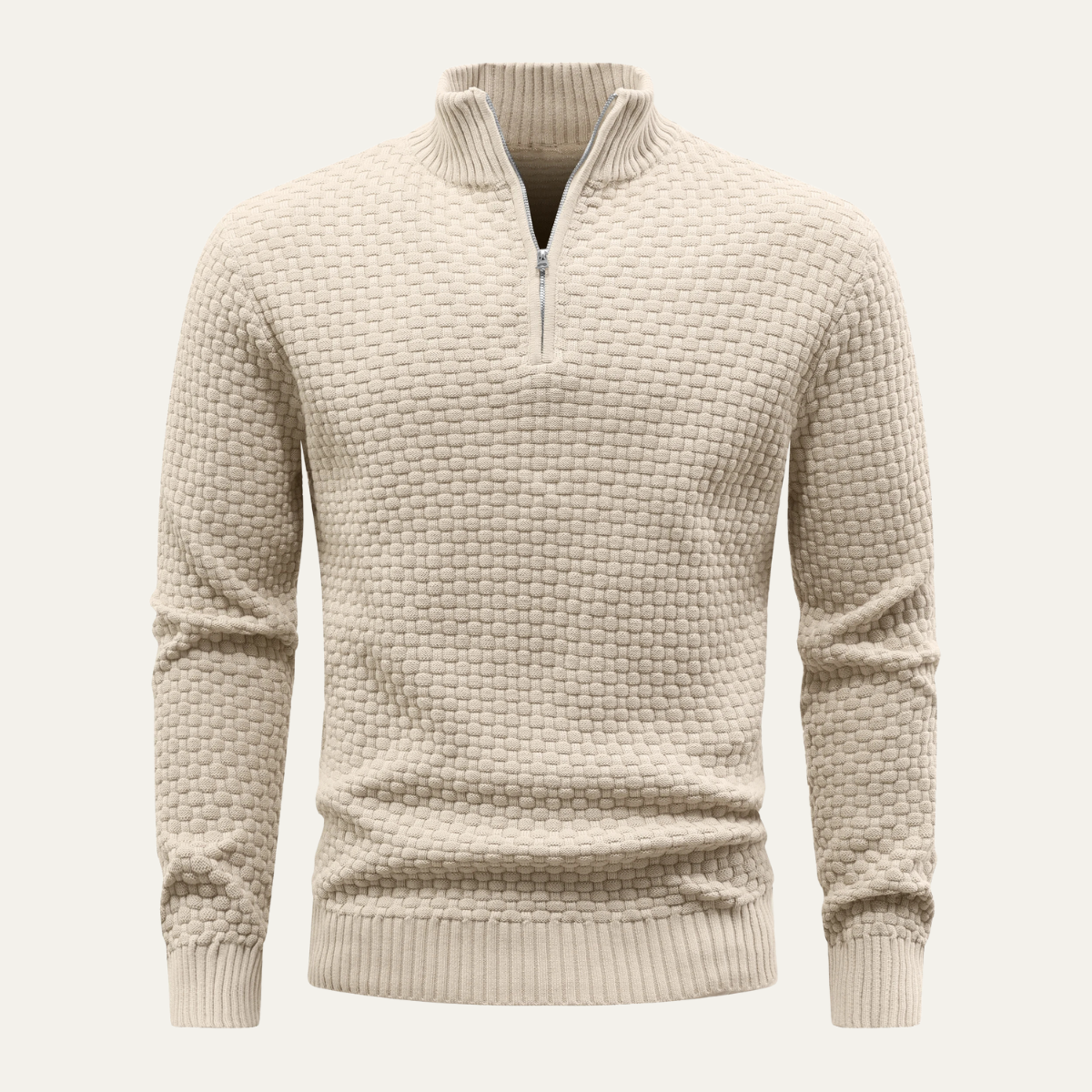 Men's Quarter Zip Knit Sweater