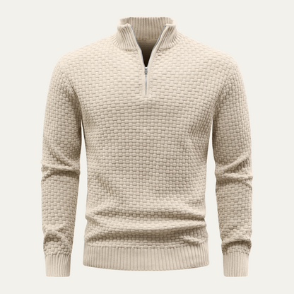 Men's Quarter Zip Knit Sweater