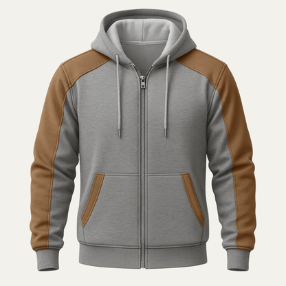 Vernazza Men's Hooded Jacket Color Block Zip Pocket - Fashinoza