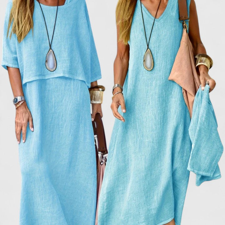 Women's Maxi Dress Set Cotton Two Piece