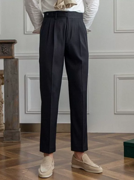 Men's Tailored Trousers Lightweight Flat Front Straight Leg Fit - 
Fashinoza