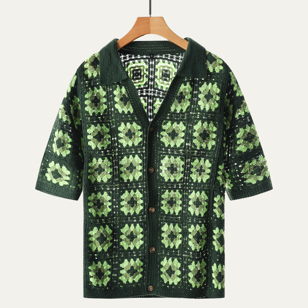 Men's Knitted Mesh Cardigan Shirt