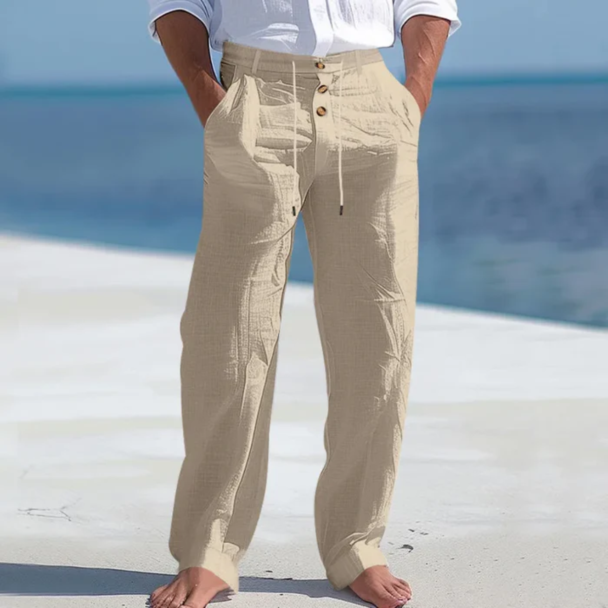 Men's Lightweight Linen Summer Pants Green
