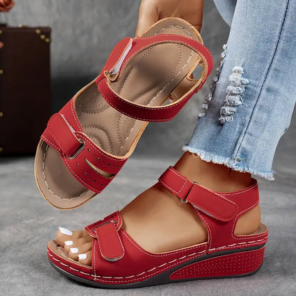 Women's Platform Sandals Hook And Loop Strap