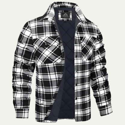 Men's Flannel Plaid Jacket - Fashinoza