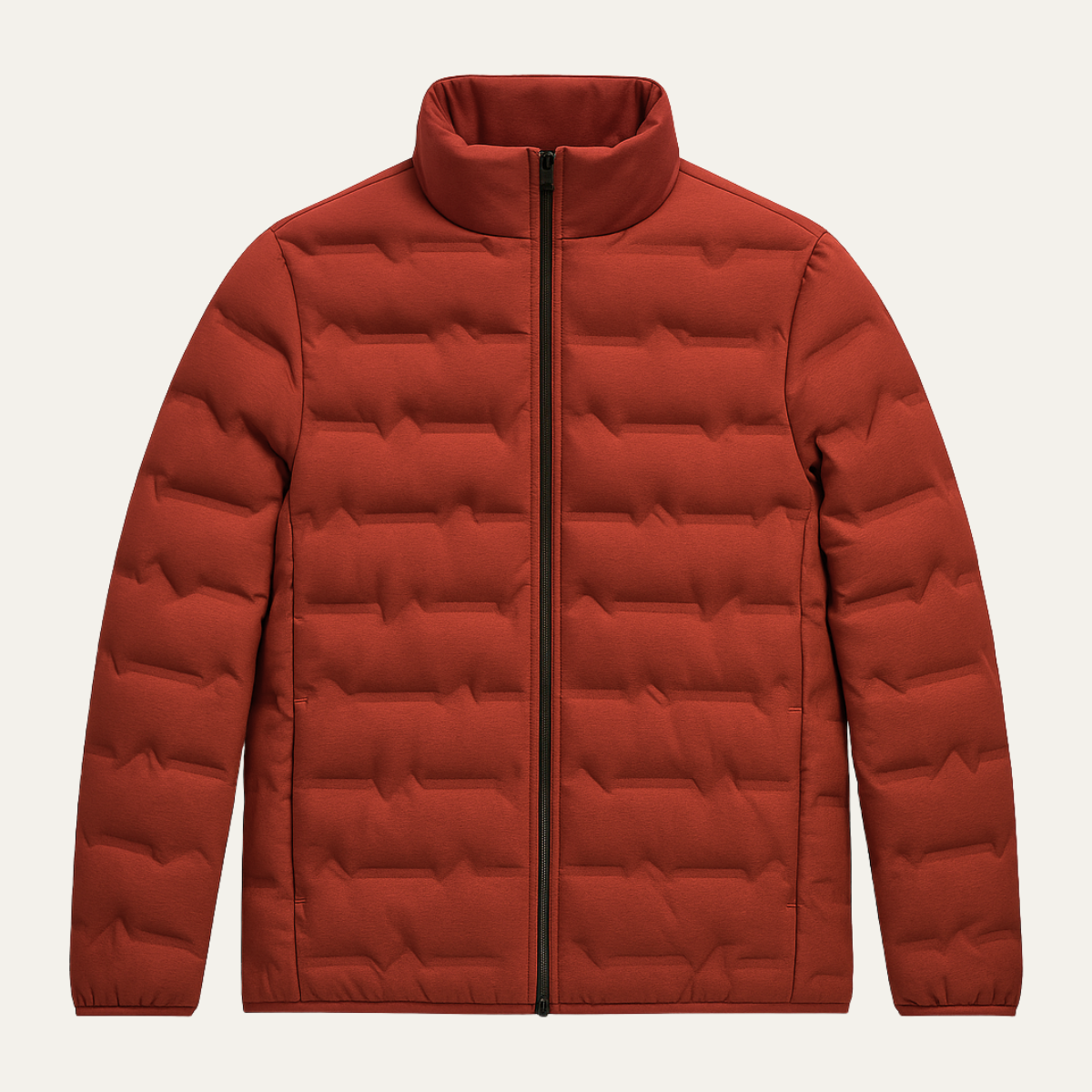 Men's Heated Down Ski Jacket Thermal Lining Burgundy - Fashinoza