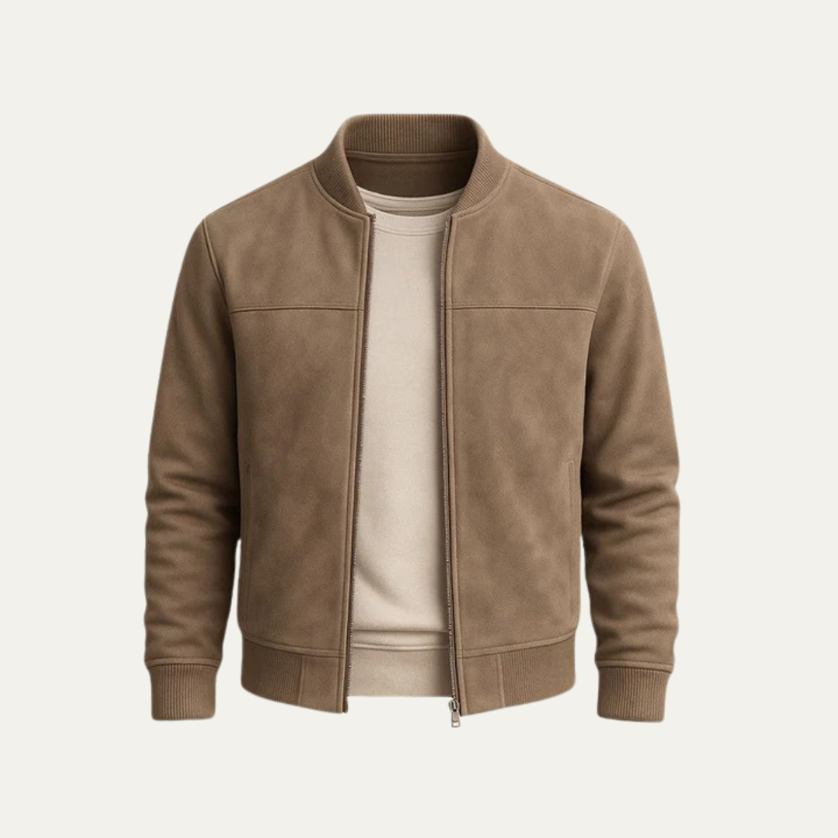 Men's Suede Jacket Autumn Brown - Fashinoza