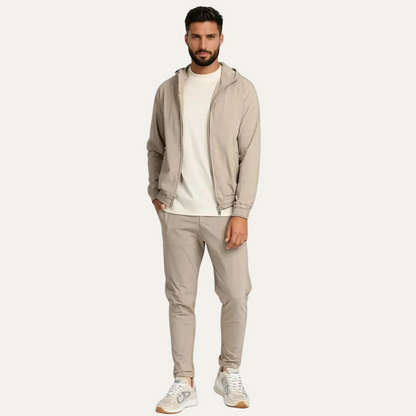 Men's Beige Lounge Wear Set Cotton