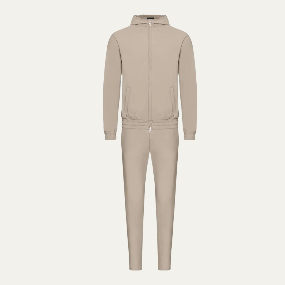 Men's Beige Lounge Wear Set Cotton - Fashinoza