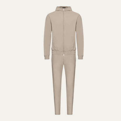 Men's Beige Lounge Wear Set Cotton - Fashinoza