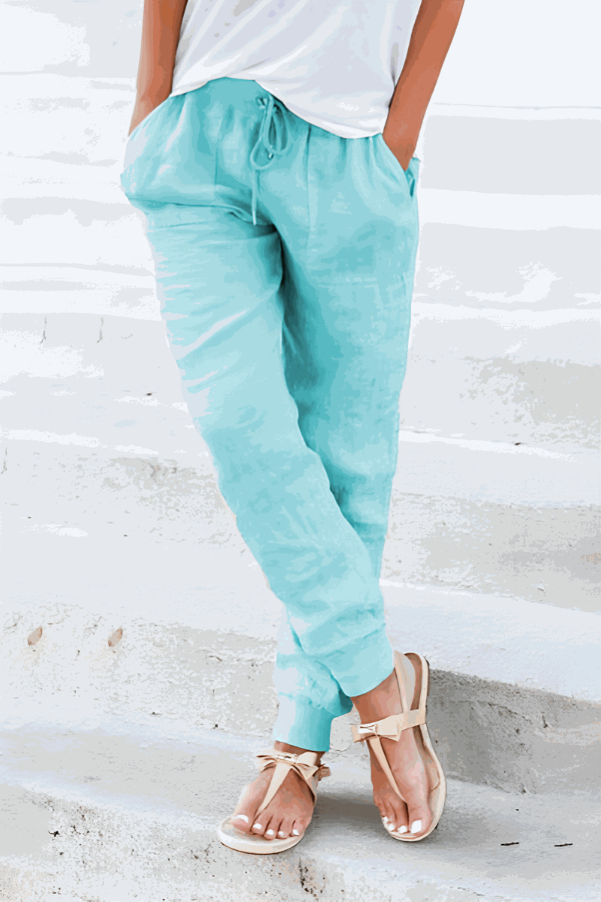 Women's Drawstring Jogger Pants Elastic Ankle Cuffs