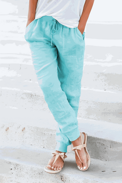 Women's Drawstring Jogger Pants Elastic Ankle Cuffs