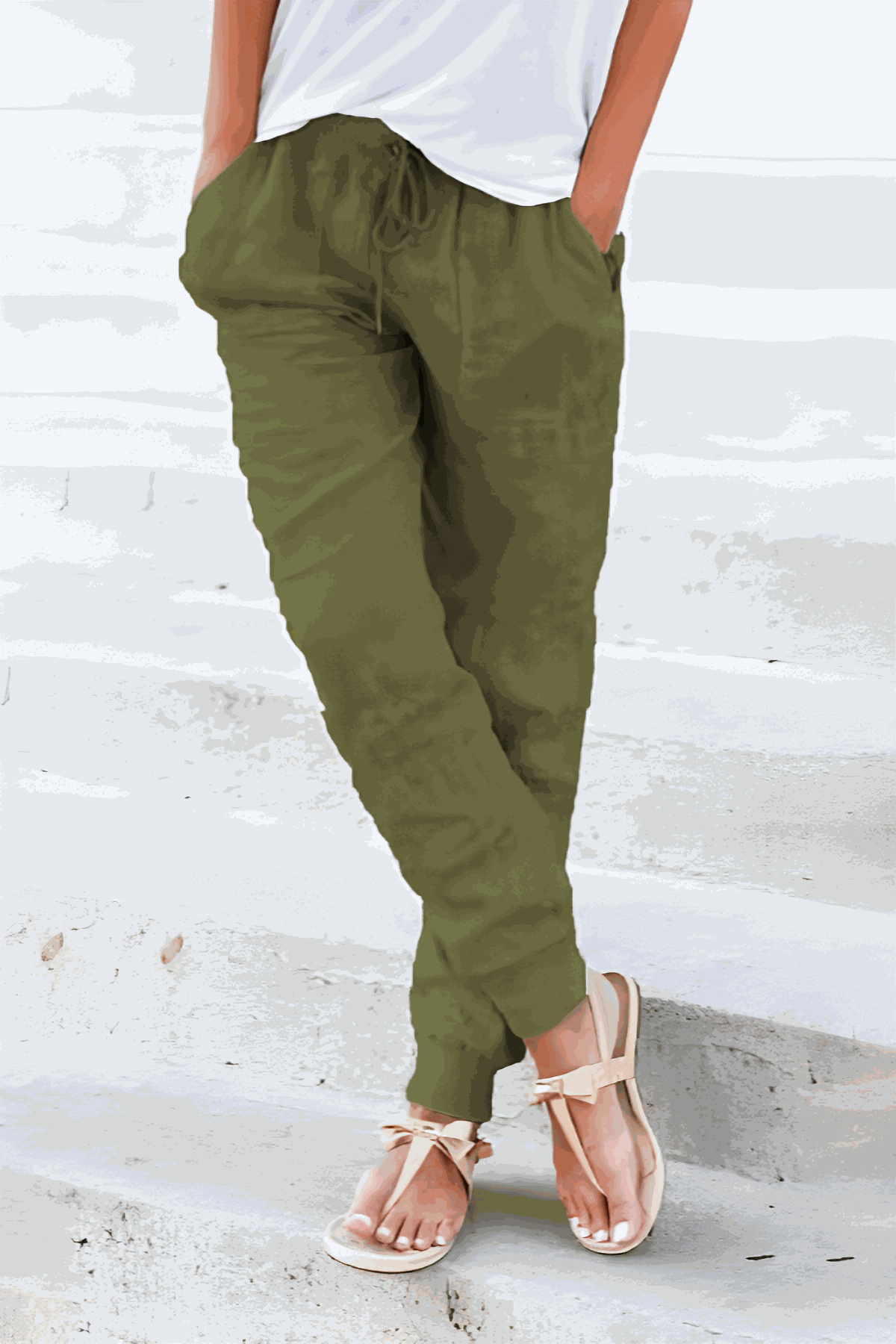 Women's Drawstring Jogger Pants Elastic Ankle Cuffs