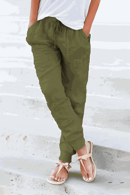 Women's Drawstring Jogger Pants Elastic Ankle Cuffs