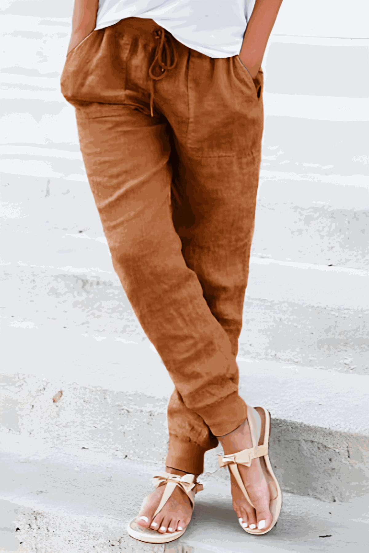 Women's Drawstring Jogger Pants Elastic Ankle Cuffs